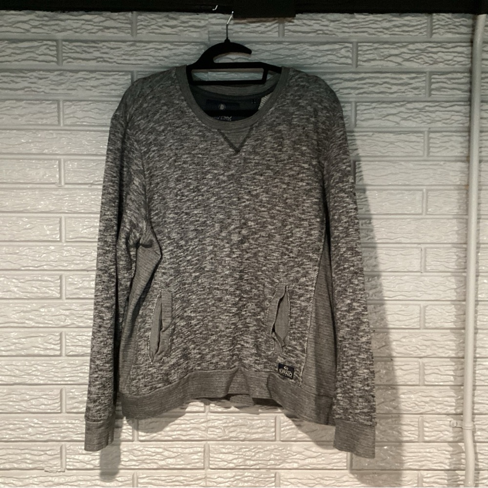 Buffalo David Bitton Crewneck Gray Sweatshirt Pullover Pockets Men's XL